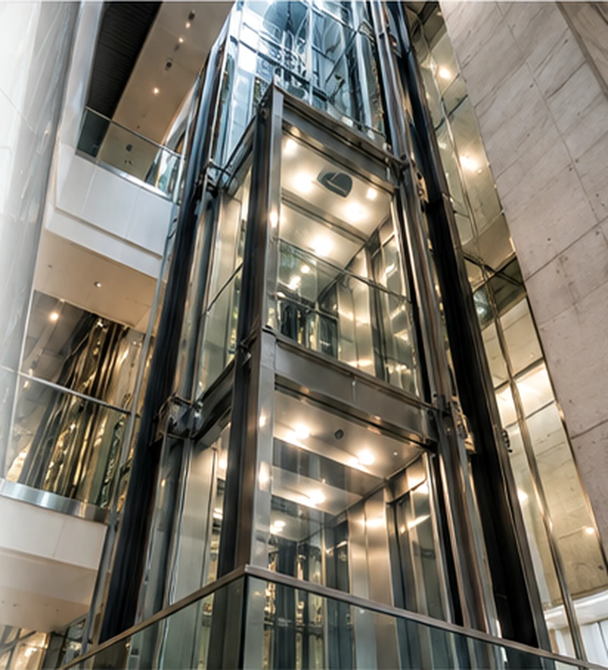 Modern lift shaft — illustrative architectural photograph